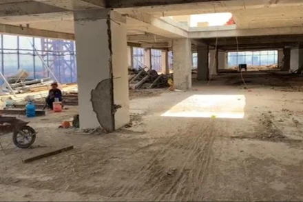 Mặt bằng tầng 18 công trình 8B Lê Trực sau khi được phá dỡ tường ngăn căn hộ.