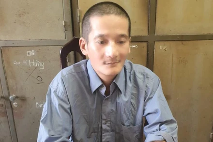 Đối tượng Phạm Duy Đức tại cơ quan công an.