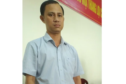 Đối tượng Lê Văn Trứ tại cơ quan điều tra.