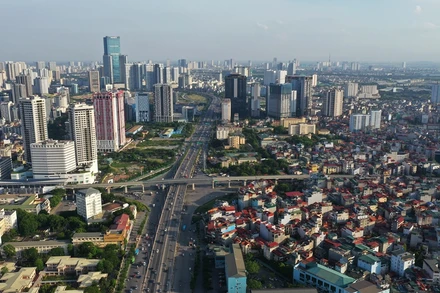 Toàn cảnh cầu cạn Mai Dịch – Nam Thăng Long sắp hoàn thành