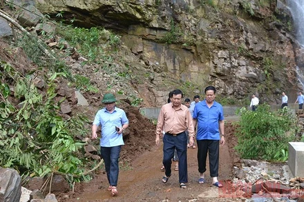 Đoàn công tác kiểm tra thực tế tại Vị Xuyên.