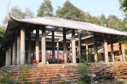 Công trình tu bổ Miếu thờ Bà Chúa xứ ở Gò Tháp. (Ảnh tư liệu)