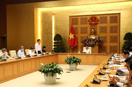 Cuộc họp Ban Chỉ đạo sáng 29-7. (Ảnh: VGP)