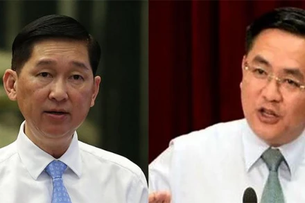 Ông Trần Vĩnh Tuyến (trái) và ông Trần Trọng Tuấn. Ảnh: 24h.com.vn