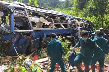 Hiện trường vụ tai nạn.