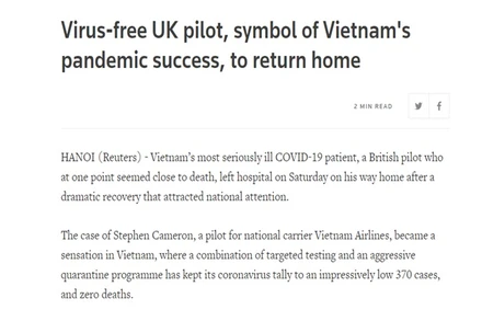 Reuters đưa tin về bệnh nhân 91, ngày 11-7. 