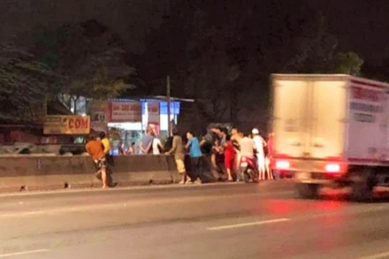 Hiện trường khu vực xảy ra vụ tai nạn.