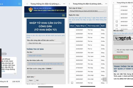 Kê khai hồ sơ đề nghị cấp thẻ CCCD và đặt lịch qua tài khoản Zalo “Công an quận 4”, TP Hồ Chí Minh.