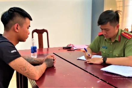 Đối tượng Trương Quang Tiến tại Công an huyện Krông Búk.