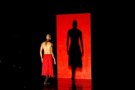 Nghệ sĩ Nguyễn Duy Thành biểu diễn tại Liên hoan Múa đương đại Hà Nội 2019. (Ảnh: HỒNG HÀ)