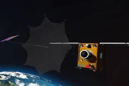 Robot NEO-01 có thể dùng lưới để dọn rác không gian. Ảnh Origin Space.