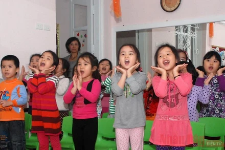 Học sinh mầm non. Ảnh: DUY LINH
