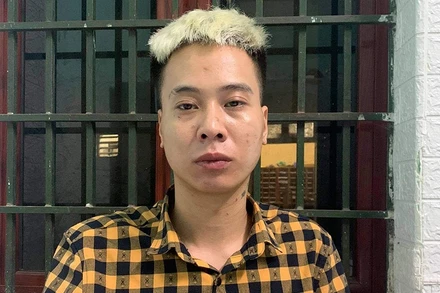 Đối tượng Nguyễn Văn Thành tại Cơ quan cảnh sát điều tra.