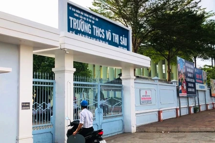Trường THCS Võ Thị Sáu - nơi xảy ra vụ việc đau lòng.
