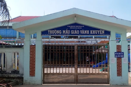 Công trình Trường Mẫu giáo Vành Khuyên (TP Bạc Liêu) hiện bị tạm dừng thi công.