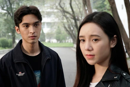 Công Dương và Quỳnh Kool trong phim.