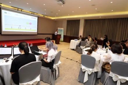 Quang cảnh buổi giới thiệu về Sổ tay Hướng dẫn trái phiếu xanh, trái phiếu xã hội và trái phiếu bền vững.