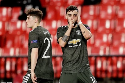 Đánh bại Granada 2-0, MU đặt một chân vào bán kết Europa League. (Ảnh: Getty Images) 
