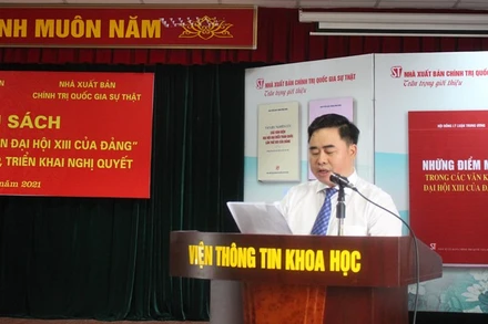 Đồng chí Phạm Minh Tuấn, Bí thư Đảng ủy, Giám đốc, Tổng Biên tập NXB Chính trị quốc gia Sự thật tại lễ ra mắt sách.