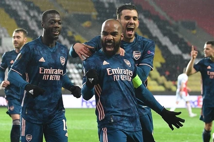 Arsenal chứng minh trận hòa 1-1 trước Slavia Prague ở tứ kết lượt đi chỉ là một tai nạn. (Ảnh: UEFA Europa League)