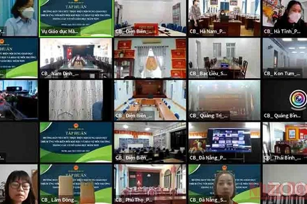 Buổi tập huấn trực tuyến do Bộ Giáo dục và Đào tạo tổ chức.