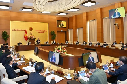 Quang cảnh phiên họp thứ 6 của Ủy ban Thường vụ Quốc hội khóa XV. (Ảnh: DUY LINH)