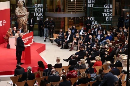 Đại hội bất thường của Đảng Dân chủ Xã hội Đức (SPD) ở Berlin, Đức, ngày 4/12/2021. (Ảnh: AFP/TTXVN)