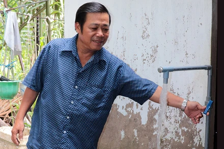 Người dân ở huyện Cần Giờ, TP Hồ Chí Minh được cấp nước sạch sử dụng ổn định.