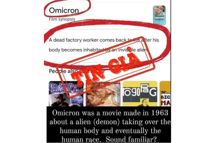 Bài đăng đưa tin sai sự thật về biến thể Omicron trên mạng xã hội Facebook.