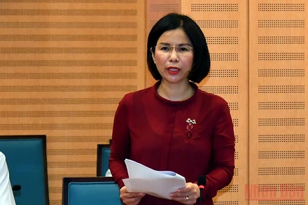 Giám đốc Sở Y tế Hà Nội Trần Thị Nhị Hà. (Ảnh: DUY LINH)