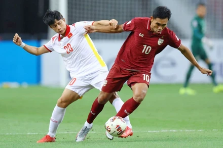 Dù rất nỗ lực và chiếm phần lớn thế trận, đội tuyển Việt Nam không thể xuyên thủng hàng thủ Thái Lan. (Ảnh: Getty)