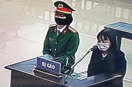 Bị cáo Trang tại phiên xét xử. 