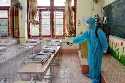 Các trường trên địa bàn TP Thái Nguyên bảo đảm an toàn phòng dịch trước khi đi học trực tiếp trở lại.