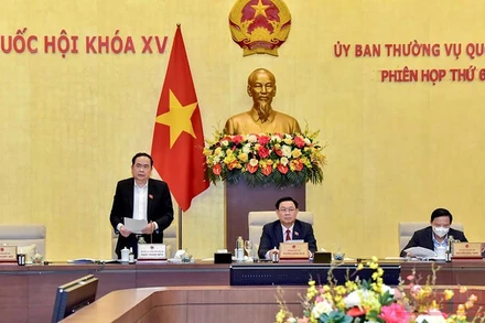 Phó Chủ tịch thường trực Quốc hội Trần Thanh Mẫn phát biểu ý kiến tại phiên họp. (Ảnh: Duy Linh)