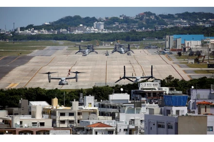 Một căn cứ của lực lượng Mỹ đồn trú trên đảo Okinawa, Nhật Bản. (Ảnh Reuters)