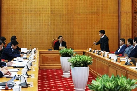 Cuộc họp của Tỉnh ủy Cao Bằng với các doanh nghiệp.