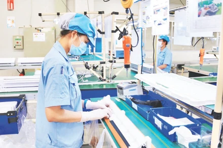 Sản xuất tại Công ty TNHH Rhythm Precision Việt Nam, khu công nghiệp Nội Bài, Hà Nội. (Ảnh minh họa)