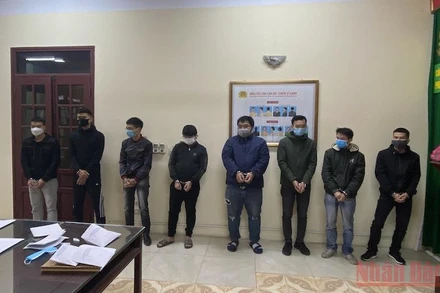 Các đối tượng tại cơ quan điều tra.