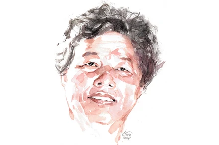 Ký họa chân dung nhà thơ Bùi Quang Thanh của họa sĩ Đỗ Hoàng Tường.