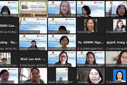 Hội thảo tham vấn chuyên gia về điều chỉnh bộ chuẩn phát triển trẻ em 5 tuổi được tổ chức theo hình thức trực tuyến.
