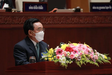 Thủ tướng Lào Phankham Viphavanh. (Ảnh: Xuân Sơn)