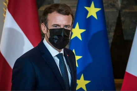 Tổng thống Pháp Emmanuel Macron tại Điện Elysee ngày 1/12/2021. (Ảnh: Reuters)