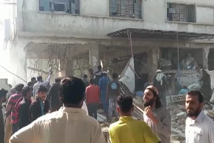 Hiện trường vụ nổ. (Nguồn: DawnNewsTV)