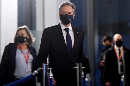 Ông Antony Blinken đến Anh tham dự Hội nghị Bộ trưởng Ngoại giao G7. (Ảnh: Reuters)
