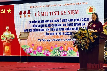 Phó Chủ tịch nước Võ Thị Ánh Xuân phát biểu tại Lễ Mít-tinh.