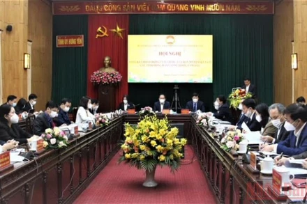 Hội nghị cụm thi đua Mặt trận Tổ quốc các tỉnh đồng bằng sông Hồng. (Ảnh: PHẠM HÀ) 