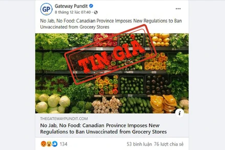 Bài viết đăng tải thông tin không chính xác trên website thegatewaypundit.com.