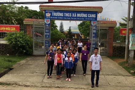 Trường trung học cơ sở xã Mường Cang, nơi xảy ra sự việc.