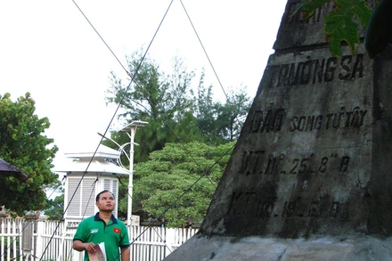 Trạm khí tượng hải văn Song Tử Tây thời điểm không có bão. (Ảnh: nchmf.gov.vn)