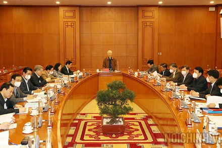 Một cuộc họp Thường trực Ban Chỉ đạo Trung ương về phòng, chống tham nhũng, tiêu cực. (Ảnh: noichinh.vn)